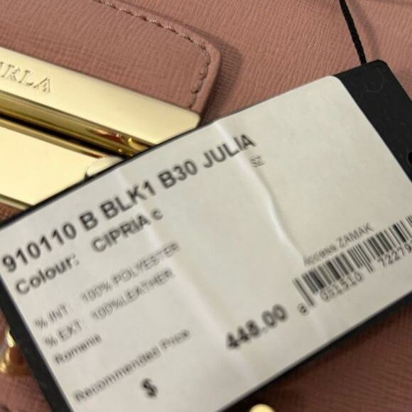 Furla Medium Julia Studded Dusty Pink Leather Bag New with tag - Picture 15 of 15